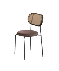 Woven Grace Dining Chair - Handwoven Rattan Seat with Wooden Frame in Natural Finish